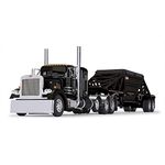 DCP by First Gear Black/Black: Peterbilt Model 379 with 36" Flat Top Sleeper & Manac Bottom Dump Trailer