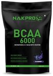 NAKPRO BCAA 6000 - Instantized 2:1:1 BCAA | 3g L-Leucine, 1.5g L-Isoleucinem, 1.5g L-Valine with Creatine helps in High Intensity Training / Workout | Post Workout Recovery Drink for Muscle Recovery and Lean Muscle Building for Men, Women & Athletes |400g Blueberry (40 Servings)