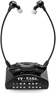 TV · EARS Digital Wireless Headset System - Wireless Headset for TV - Ideal for Seniors & with Hearing Impairments, Infrared - RF Transmitter Headsets for TV with TV Earbuds - Compatible with All TVs