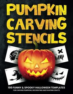 Pumpkin Carving Stencils: 100 Funny & Spooky Halloween Templates for Carving Pumpkins, Decorating and Painting Crafts | Template Patterns for Funny and Scary Halloween Decor