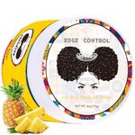 Edge Control Wax for Black Women - Edge Control Gel for Afro Hair - Strong Hold - Non-greasy - No White Residue - Afro Hair Products Gel (Pineapple Scent) 4 Ounces