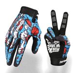 FASTGOOSE Skeleton-Paw Motorcycle Gloves for Men&Women,Cycling Glove Breathable Dirtbike Glove for ATV MTB Motocross Racing (Blue0001, Medium)