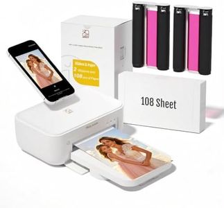HPRT Photo Printer 4x6 with 108 Sheet Photo Paper& 2 Ribbon, Instant Picture Printer for iPhone, Smartphone, Thermal Dye Sublimation, WI-Fi Connnecting, Home Use, White