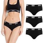 Bambody Leak Proof Hipster: Sporty Period Panties for Women and Teens - 3 Pack: Black - Medium