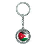 GRAPHICS & MORE Jordan National Country Flag Spinning Round Metal Key Chain Keychain Ring