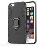 Glaslux Bumper Back Case Cover for iPhone 6s Plus|Ring Holder & Kickstand in-Built | 360 Degree Protection Back Case Cover for iPhone 6s Plus (TPU,Black)