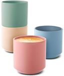 Stackable Espresso Cups - 4 Pastel Ceramic Coffee Cups - Minimalist & Elegant Design - Heat Resistant - Thick Walled - Dishwasher Safe - 80ml / 2.7oz