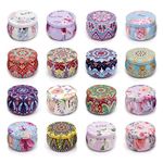 16 Pack Candle Jars for Making Candles, 4 oz Candle Making Jars, Empty Metal Tins Container with Lids for Dry Storage Spices, Candy, Party Favors, Wedding, and Gifts