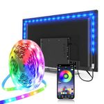 PSTAR LED Lights for TV, 5M LED TV Backlights TV Lights That Sync with TV, USB Powered RGB TV Led Light Strip, Music Sync Bluetooth APP Control for 50-65 inch TV/Monitor Behind Lighting