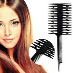 ayushicreationa Hair Coloring Highlighting Comb Wide Tooth Comb Hair Sectioning Detangling Hair Dyeing Hair Styling Barber Comb Salon Accessories Black 1 PCS