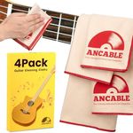 4-Pack Ultrafine Fiber Guitar Cleaning Cloths, 3 Size Microfiber Quick Clean Polish Kit for Guitar, Piano, Trumpet, Saxophone, Professional Grade Instrument Care for Enthusiasts 1x10 2x12 1x12*16 In