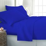 Knight Kavalier 100% Cotton 3 PCs Bedsheet- Single Bed Sheet Set- Premium Satin Finish 400 Thread Count Flat Sheet Set- Durable, Breathable, Luxury Feel, Hotel Style Set- Royal Blue