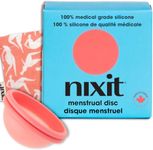Nixit Menstrual Disc | Ultra-Soft Medical-Grade Silicone | Reusable | Holds 2X Period Cup or 6 Tampons | 12-Hour Protection | Light & Heavy Flow | Menstrual Cup, Pad & Tampon Alternative