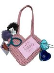 LOVE N BEYOND Valentine’s Gift Hamper For Girls, Women, Ladies Macrame Heart Hand Bag For Wife Girlfriend Sister Mother Grandmother Long Distance Relationship (Light Pink)