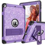 BENTOBEN Case for iPad 5th/6th Generation, iPad 9.7inch 2017/2018 Case, iPad Air 2 Case, iPad Pro 9.7 Case, Glitter Sparkle 3Layer Kickstand Hybrid Durable Leather Shockproof Protective Cover, Purple