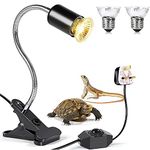 MILIWAN Tortoise Heat Lamp UVA+UVB Basking Lamp 75W+75W Reptile Heat Lamp with Holder E27 Aquarium Basking Light with 360° Rotatable Goose-neck for Reptiles, Lizards, Turtle Snakes, etc