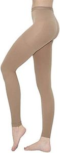 Terramed Advanced Graduated Compression Leggings Women - 20-30 mmHg Footless Microfiber Leggings Tights (Beige, Medium)