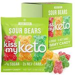 Kiss My Keto Gummies Candy – Low Carb Candy Sour Bears, Keto Snack Pack – Healthy Candy Gummys – Vegan Candy, Keto Gummy Candy – Keto Candy Gummies (8-pack)