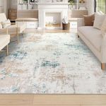 Homcomoda Modern Abstract Area Rug 8x10 Washable Large Living Room Rug 8x10 Non Slip Low Pile Bedroom Area Rug Distressed Accent Carpet Rugs for Living Room Bedroom Dining Room