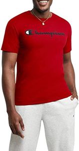 Champion Men's Classic Jersey Script T-Shirt, Scarlet, Large