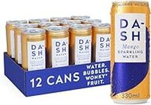 Dash Water Mango - 12 x Mango Flavoured Sparkling Spring Water - NO Sugar, NO Sweetener, NO Calories - Infused with Wonky Fruit (12 x 330ml cans)