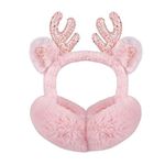 Surblue Cute Elk Animal Earmuffs Winter Warm Outdoor Ear Covers Headband Fur Earwarmer