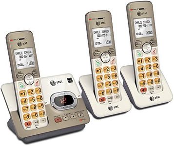 AT&T EL52313 3-Handset Cordless Phone with Answering System & Extra-large Backlit Keys, Light champagne, 3 Handsets