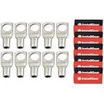 InstallGear 10 Gauge AWG Tinned Pure Copper Lugs Ring Terminals Connectors with Heat Shrink - 10-Pack