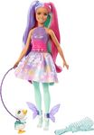 Barbie A Touch of Magic Doll, The Glyph with Fairytale Outfit & Fantasy Hair with Comb & Pet Accessories