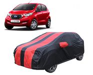 BOWRAIN Car Cover with Mirror Pocket Dustproof & Heat Resistant Car Body Cover for Redi GO, (Red & Black)