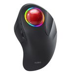 Nulea Wireless Trackball Mouse, Rechargeable Ergonomic RGB Rollerball Mouse, Easy Index Finger Control with 5 Adjustable DPI, 3 Device Connection for PC, Laptop, iPad, Mac, Windows, Android