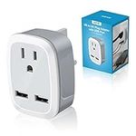 US to UK Plug Adapter,AIEVE 2/3 Pin USA to UK Plug Adapter with 2 USB Ports,America/Canada/Japan to UK Plug Converter Outlet Adapter for Type A/B Plug