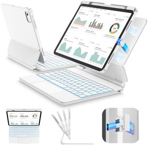 SIBEITU for iPad Air 11 Inch Case with Keyboard M4/M3/M2 (2026/2025/2024) & iPad Pro 11” 2018-2022/Air 5th/4th Gen, Detachable Case with Contact Connector, Magnetic Stand, Backlit Keyboard, White
