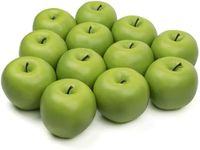 WangLaap 12 Pcs 3inch Green Fake Apples Decoration Artificial Apples Fake Fruits for Home Kitchen Decoration (Green)