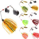 Bass Fishing Spinner Baits Lure Kit Hard Metal Spinnerbait Buzzbait Swimbaits Fishing Jig Lure Set for Bass Trout, 6/9Pcs Mix Colors