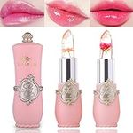 2 Pack Crystal Flower Jelly Lipstick,Magic Color Changing Lipstick,PH Clear Temperature Color Changing Lip Gloss,Lip Balm,Long Lasting Nourishing Moisturizing Lip Stick Set(Set A)