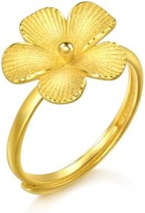 CHOW SANG SANG 999 24K Gold Chinese Wedding Collection Blossom Adjustable Ring for Women 95303R [Size Adjustable]