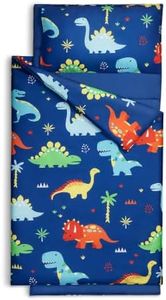 Cokouchyi Toddler Nap mat, Toddler Sleeping Bag with Carrying Bag and Removable Pillow, Measures 53 x 21 x 1.5 Inches, Dinosaur Kids Sleeping Bag, Ideal for Daycare and Preschool, Blue