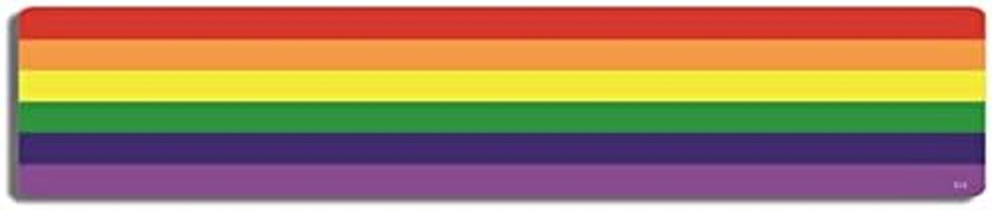 Gear Tatz - SKINNY GAY PRIDE RAINBOW FLAG - LGBTQ Pride Bumper Sticker - 2 X 10 inches - Professionally Made in The USA - Vinyl Car Decal