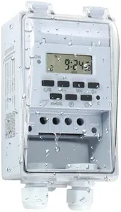 Goldlife Waterproof Programmable Timer Switch for Outdoor Indoor, Heavy Duty KG316T-F Digital Program Timer Controller 20 ON/Off Cycle 7-Day and 24-Hour 40A 110V, for Christmas/Light/Fountain Aerator