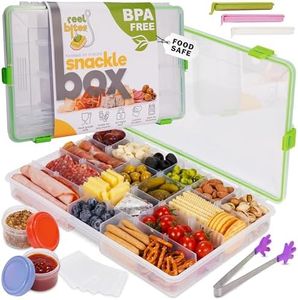 Create-ables Reel Bites BPA Free Large Snackle Box Container for Travel - Snacklebox Container for Snacks - Snack Tackle Box for Snacks - Snack Tray with Lid - Waterproof, Dishwasher Safe, Adjustable