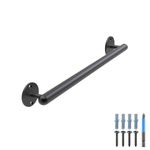 Dolibest 41cm Safety Handrail, Banister Stair Railing 3.3cm Pipe Metal Handle Grab Bar Round Bracket Wall Mounted Barrier-Free Staircase Balustrade for Younger and Elder, Indoor & Outdoor Walkway