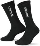 GroomBrideGifts Wedding Crew Socks Gifts - Just Married Decorations, Engagement Honeymoon Essentials., A1 Groom Black, One Size