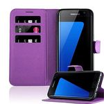 cadorabo Book Case works with Samsung Galaxy S7 EDGE in PASTEL PURPLE - with Magnetic Closure, Stand Function and Card Slot - Wallet Etui Cover Pouch PU Leather Flip