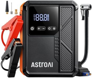 AstroAI Beta822 3000A Jump Starter with Air Compressor, 150PSI Portable Tire Inflator with Auto-Shutoff, 12V Car Battery Booster (9.0 Gas/7.0L Diesel) with LED Light and Jumper Cables