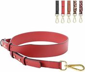 Nefelibata Purse Strap,Leather Purse Straps Replacement Crossbody,Retro Personalized Crossbody Bag Straps with Customized Metal Buckle for Handbag,Shoulder Bags(Vibrant Red)