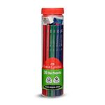 Faber-Castell 30 Ole Pencils Jar – Ergonomic Triangular Pencils with Sharpener & Eraser | Multicolor Set for Writing & Drawing