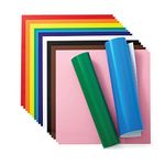 Cricut Vinyl Permanent - Rainbow Sampler, 12x12 Vinyl Sheets, Create Long-Lasting DIY Projects, Durable Adhesive Vinyl for Cricut Machines, (Pack of 20 with 10 Colors)