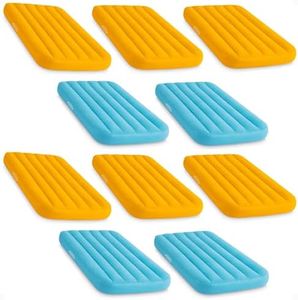 INTEX 66803EP Cozy Kidz Inflatable Airbed: Fiber-Tech – Velvety Soft Surface – Carry Bag Included – Color May Vary – 34.5" x 62" x 7", 10 Pack