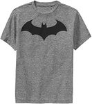 WARNER BROS Modern Batman Boys Short Sleeve Tee Shirt, Charcoal Heather, Medium